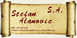 Stefan Alanović vizit kartica
